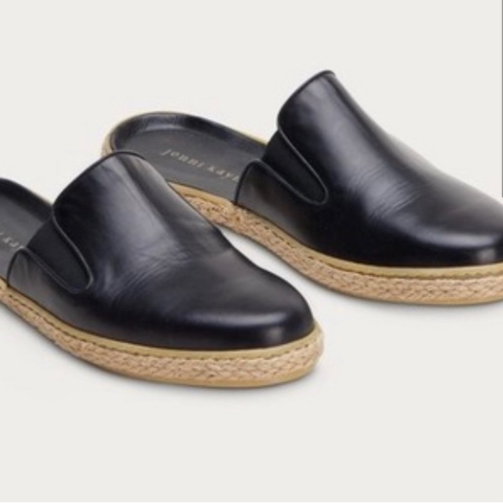 Jenni Kayne Leather Espadrille, black size 7
